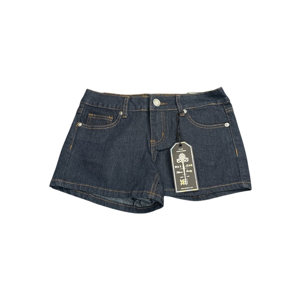 Wax Jean Women Dark Wash Denim Shorts Low Rise Mini Jean‎ Shorts NWT Size S